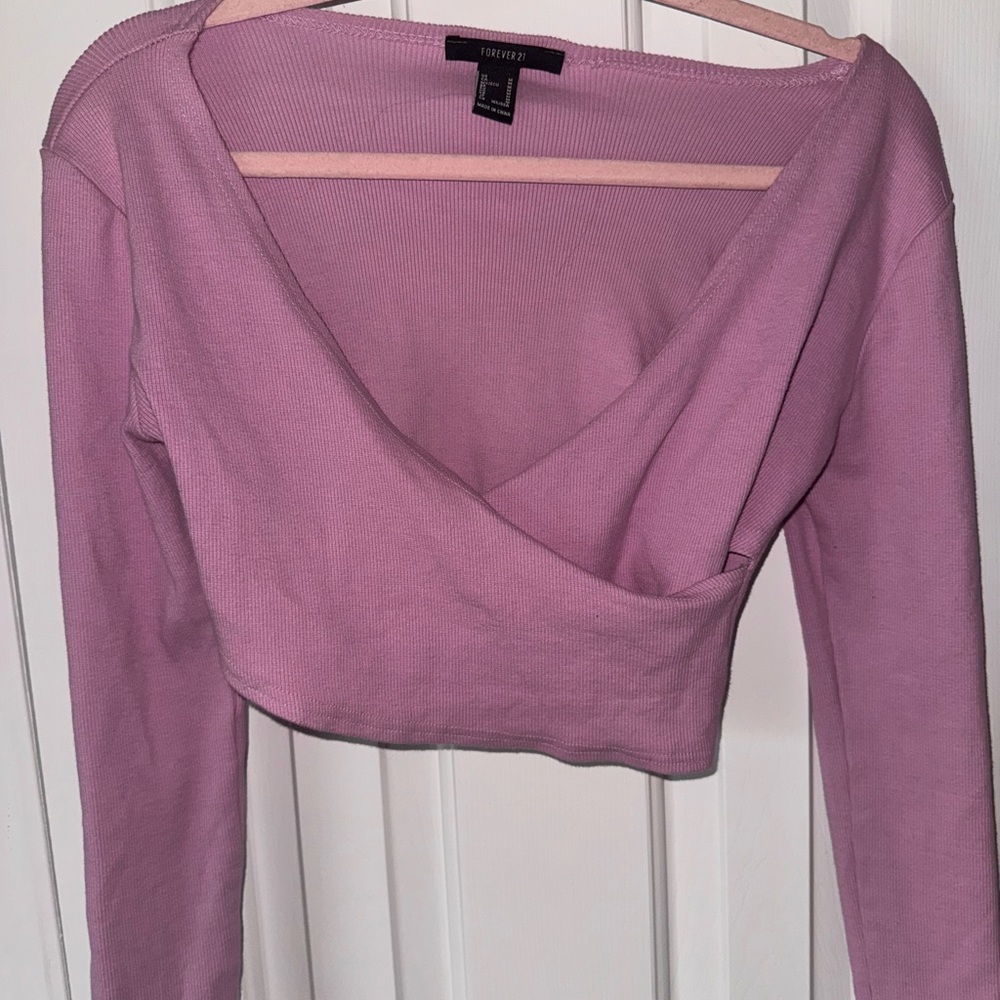 Forever 21 Women's Pink Wrap Top